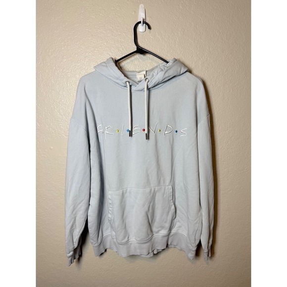 Friends Hoodie H&M Warner Bros Light Blue TV Show Pullover Sweatshirt - Picture 1 of 3